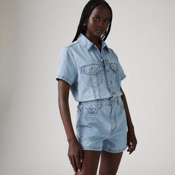 Levi's Light Blue Denim Short Jumpsuit - Picture 3 of 3